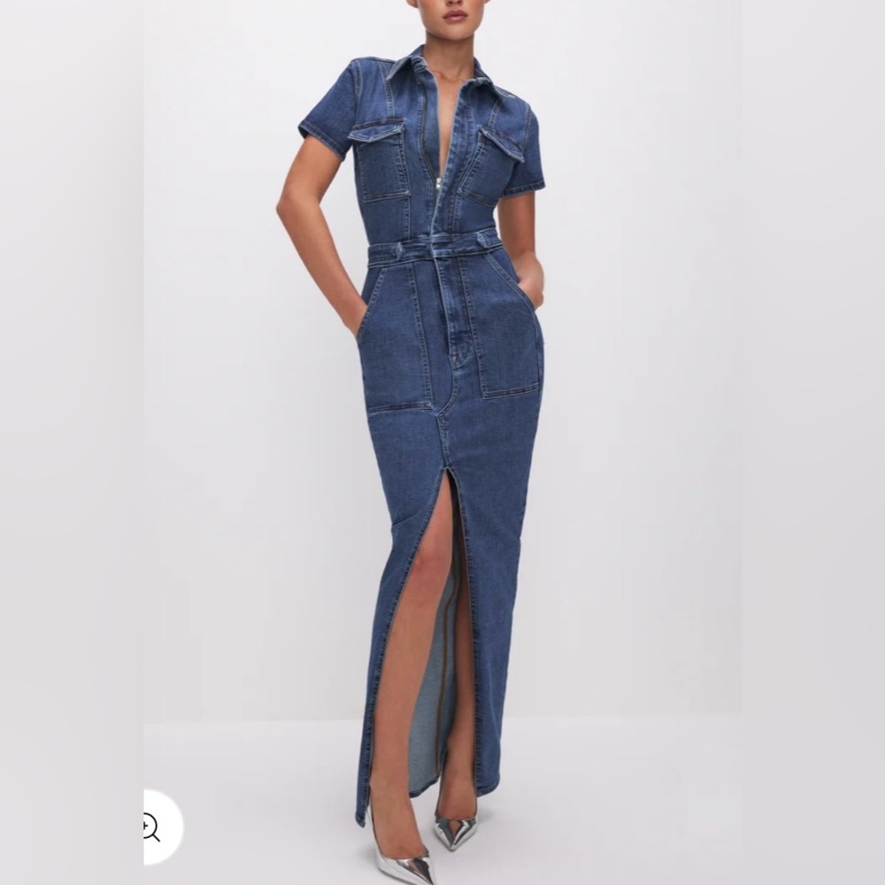 Good American Jeans Dress Fit For Success Maxi Dress